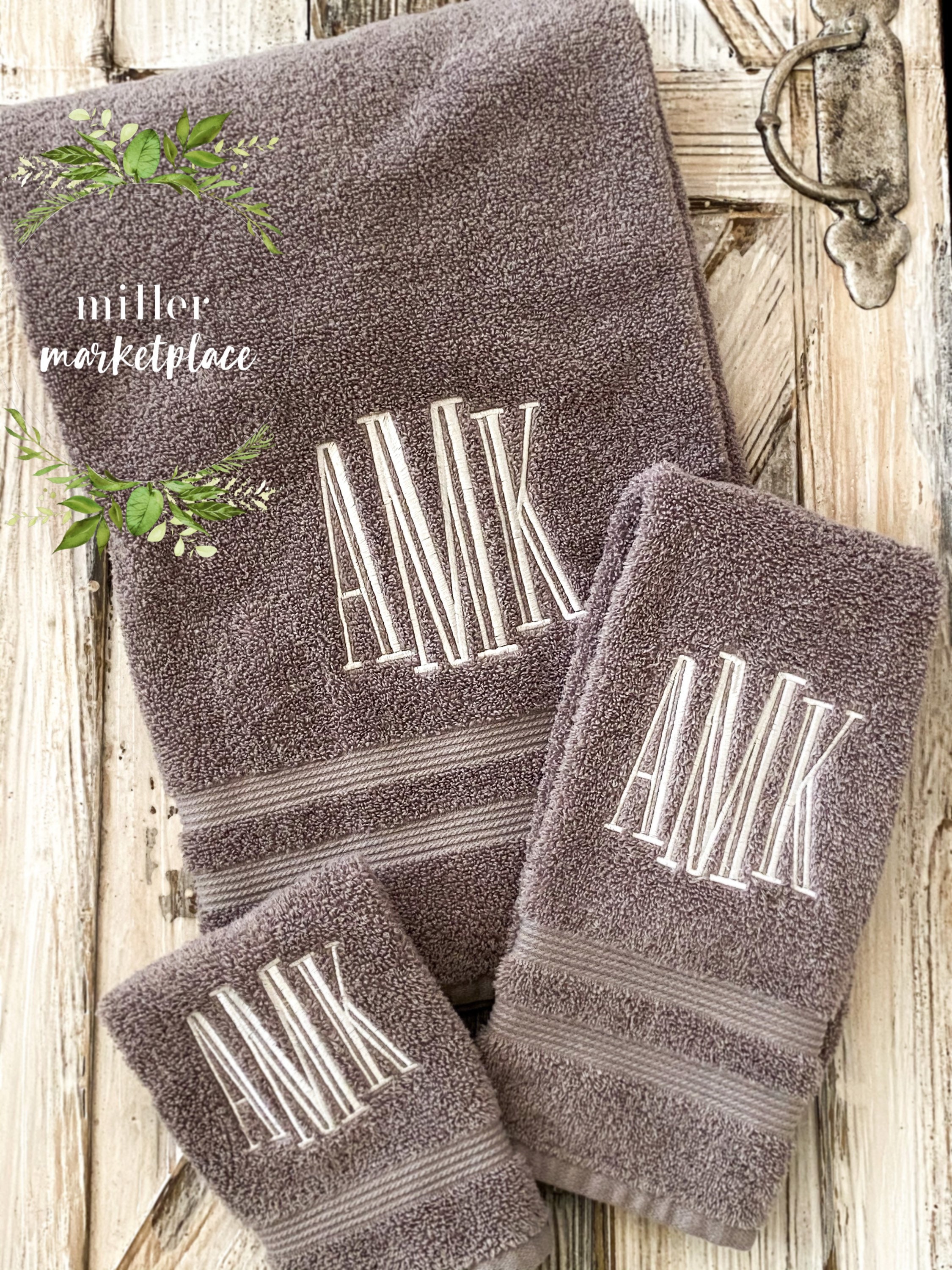 Embroidered Bath Towels Embroidered Towel Set Monogram Etsy