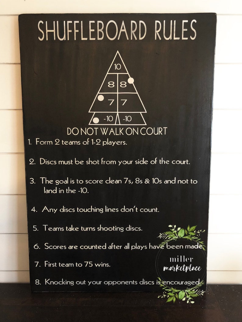 Shuffleboard Rules Printable