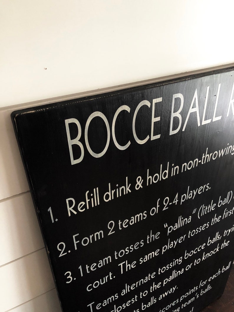 Outdoor Bocce Ball Rules Wooden Sign Outdoor Games Outdoor Etsy