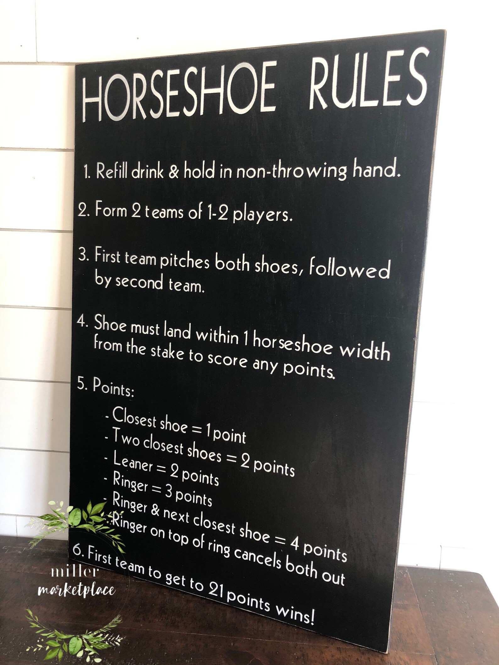 Horseshoe Rules Sign Outdoor Games Outdoor Gift Etsy