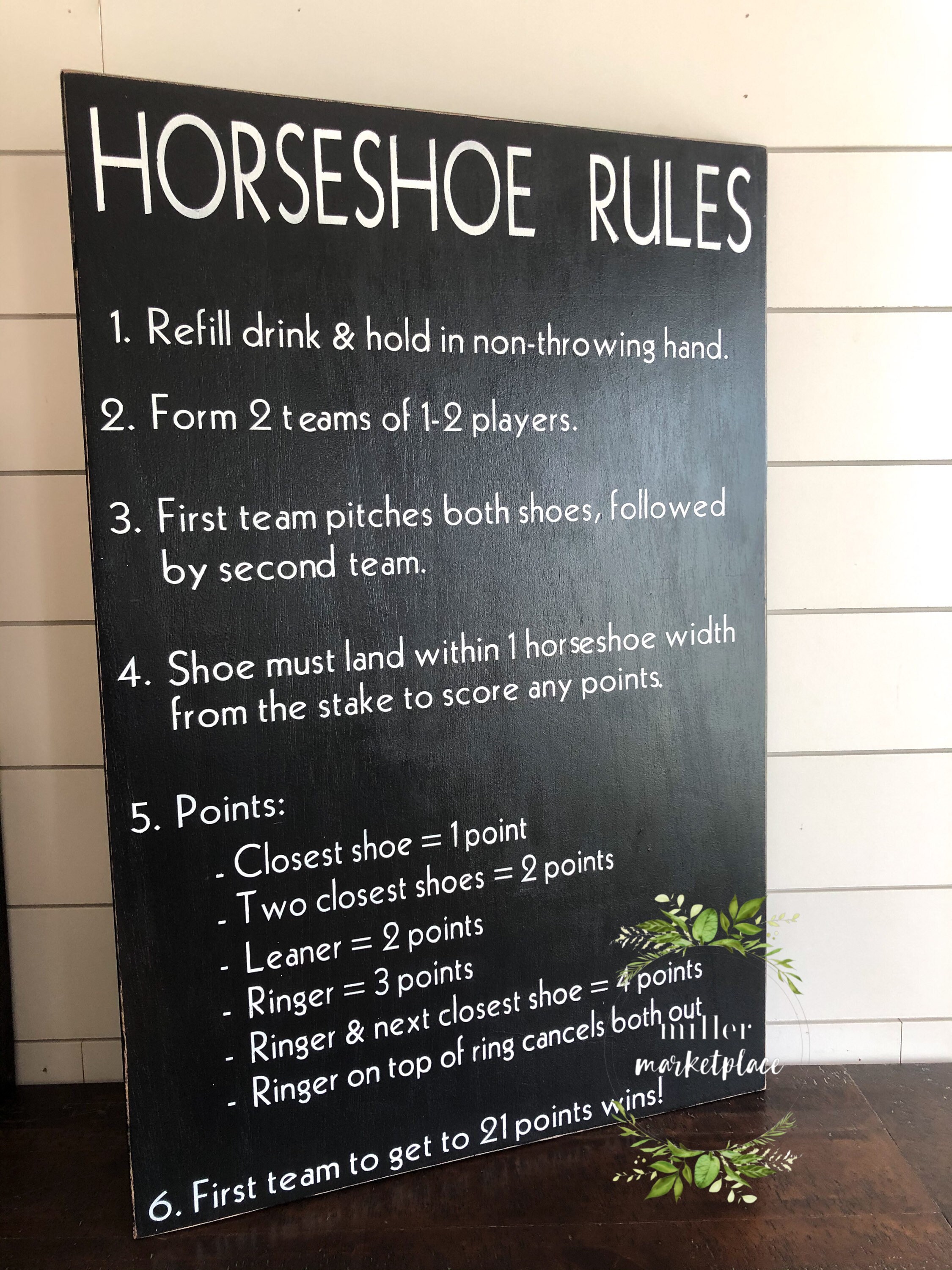 Horseshoe Rules Sign Outdoor Games Outdoor Gift Etsy