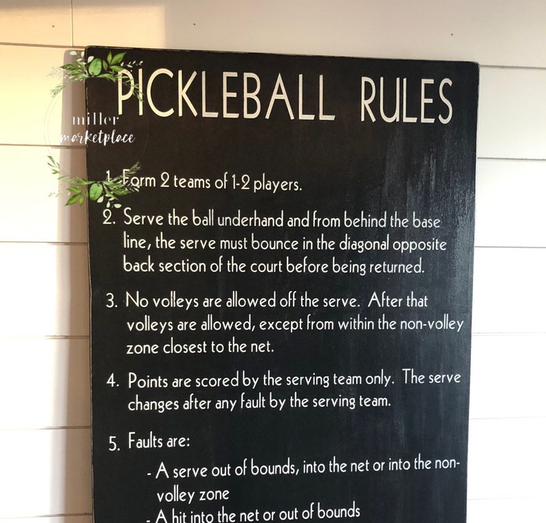 Pickleball Rules Sign Outdoor Games Lawn Games Wedding Etsy