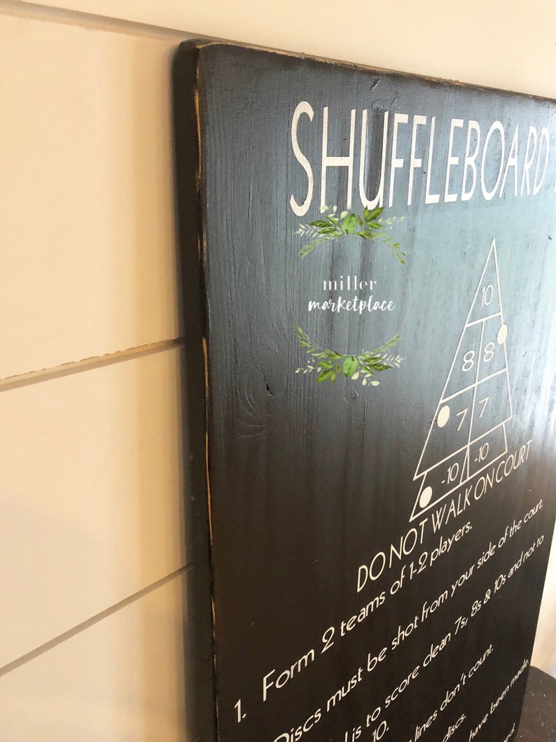 Shuffleboard Rules Sign Outdoor Games Outdoor Party Game Etsy