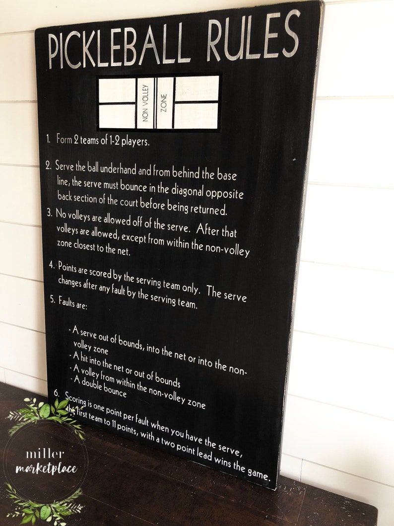 Pickleball Rules Sign Outdoor Games Outdoor Gift for Him Etsy