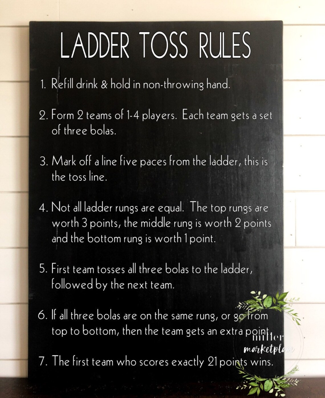 Ladder Toss Rules Sign Ladder Golf Sign Outdoor Games Etsy