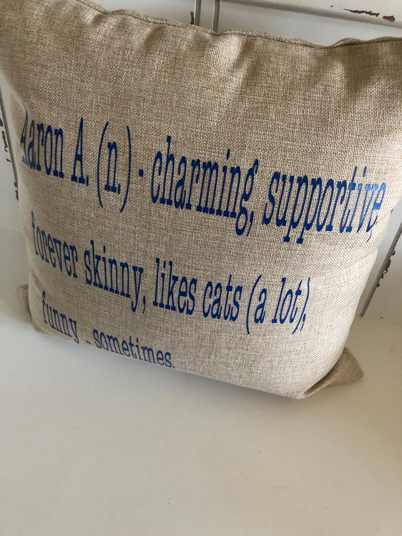 Name Definition Pillow Noun Pillow Dictionary Pillow Etsy