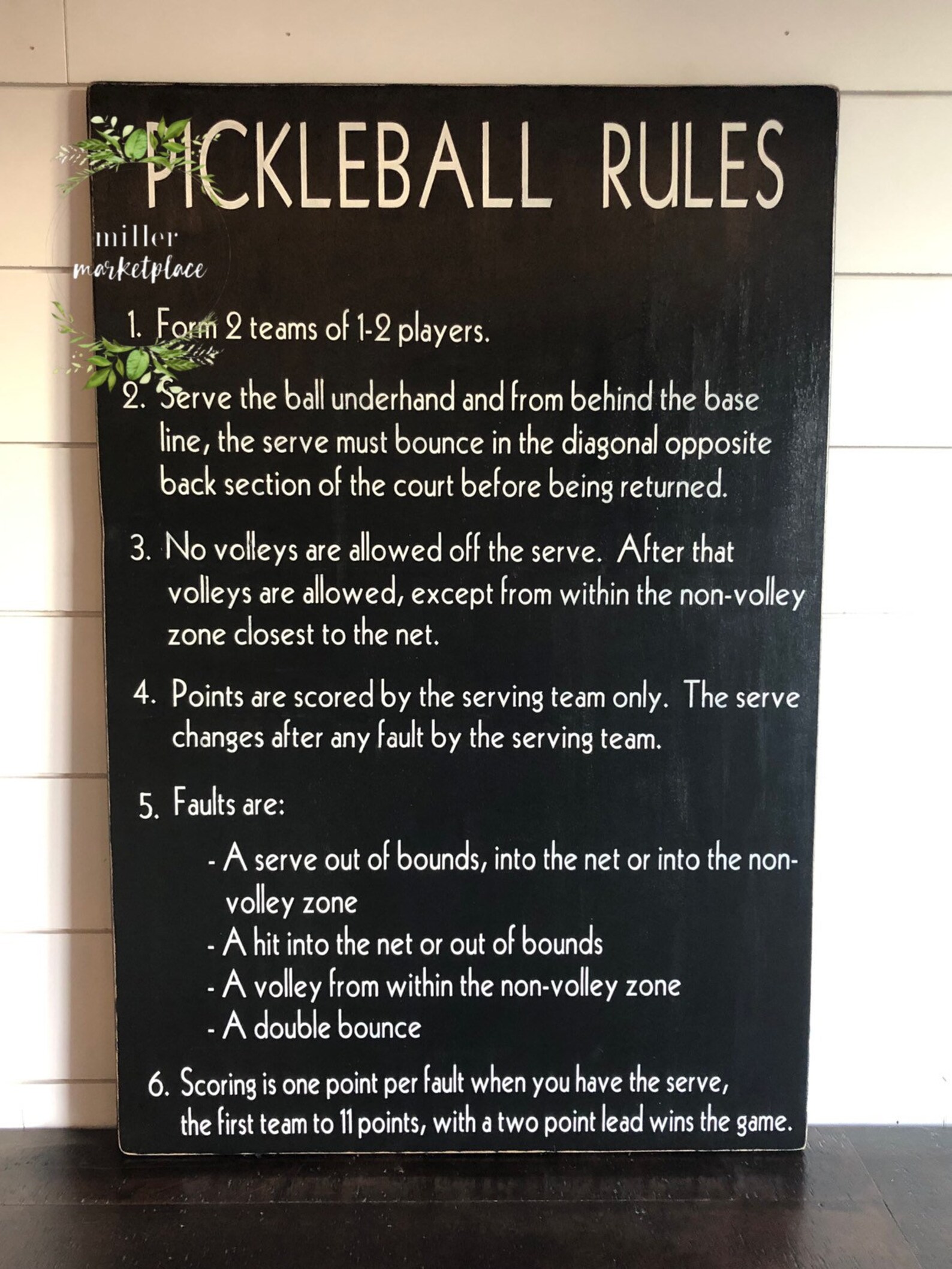 Pickleball Rules Sign Outdoor Games Outdoor Gift for Him Etsy