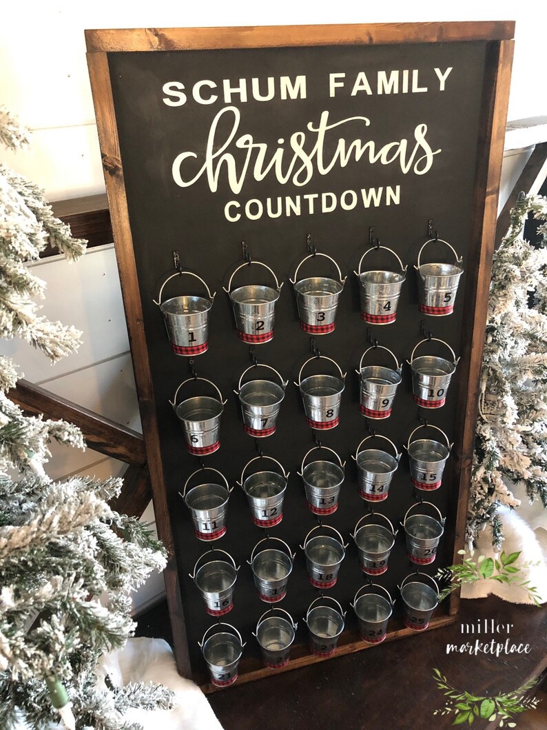 Custom Advent Calendar Rustic Holiday Decor Traditional Etsy