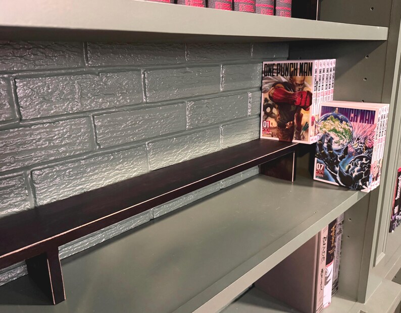 Book Self Riser Customisable Manga Shelf Riser, Solid Wood Tiered Bookshelf Organizer ...