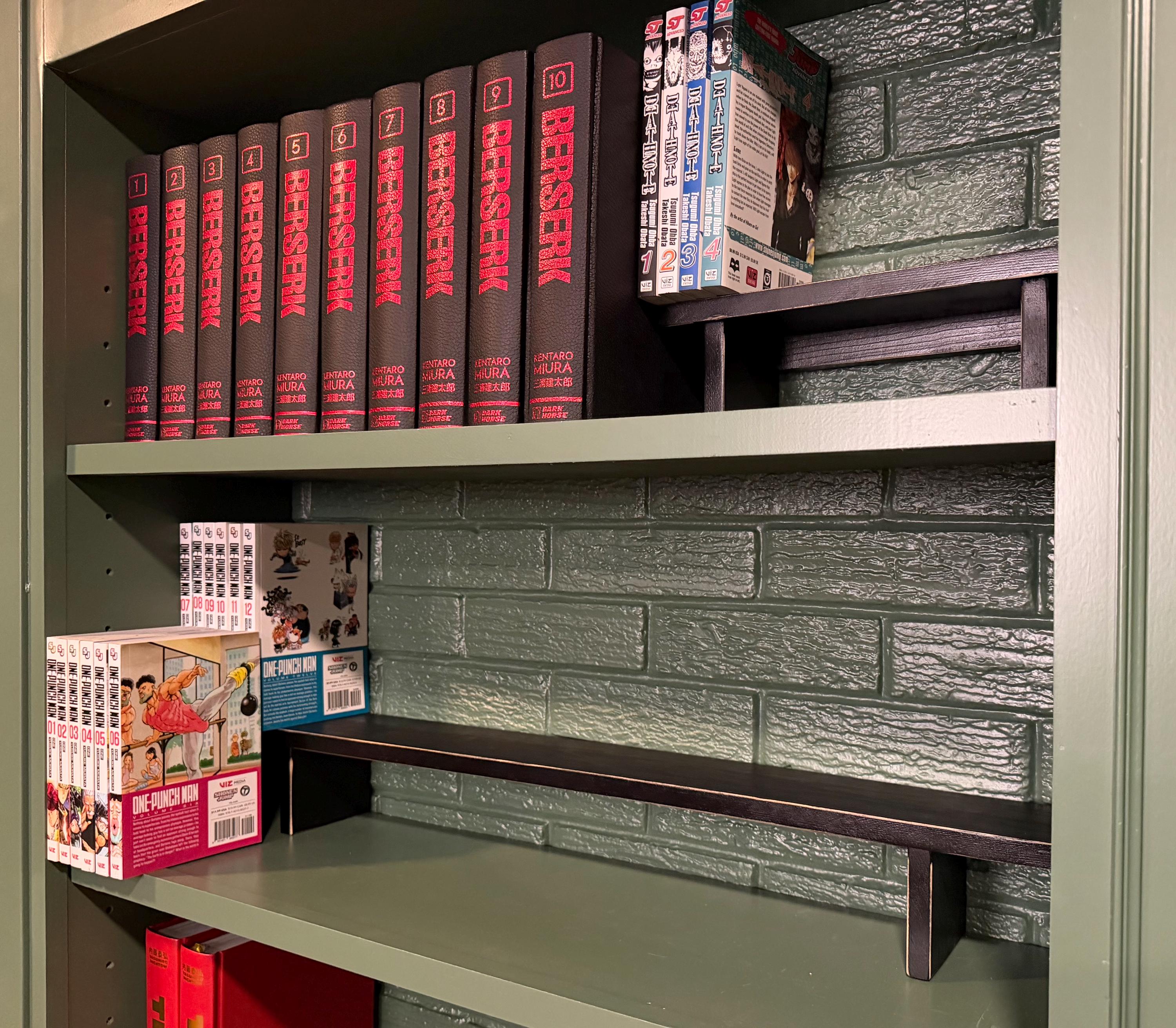 Adjustable Book Risers Customisable Manga Shelf Riser, Solid Wood Tiered Bookshelf Organizer ...