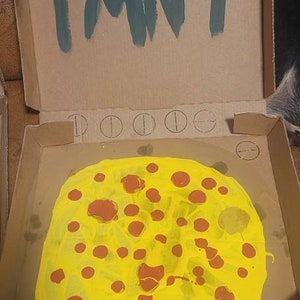 Teenage Mutant Ninja Turtles Fauvismus Pizzakarton 80er Jahre Retro Pizzakarton