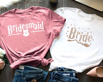 Wizard Themed Bachelorette Shirts, Bridesmaid Shirts, Bridesmaid Proposal, Maid Of Honor Shirt, Bride Shirt, Bachelorette Party Shirts