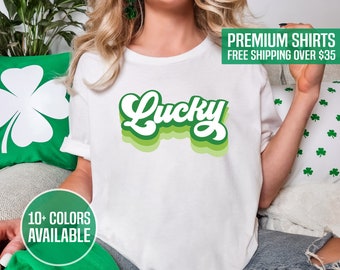 Retro Lucky Irish Shirt, St Patrick's Day Shirt, Lucky Shamrock Shirt, Cure Retro Irish Shirt, Let's Day Drink Pub Funny Shirt