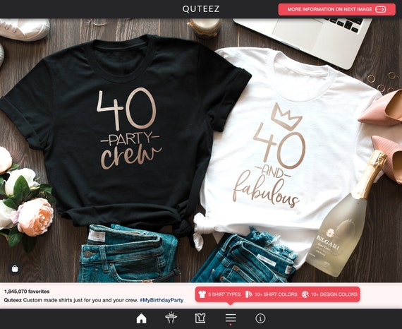 40th birthday crew shirts Clearance