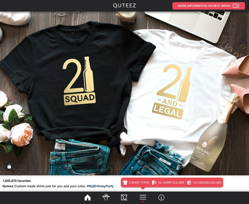 21st birthday crew shirts