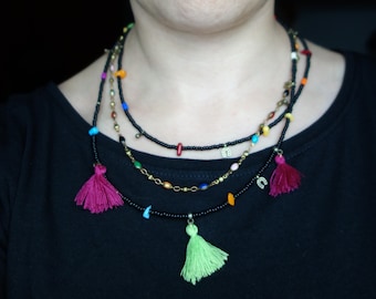 Boho Necklace for Women | Tassel Necklaces | Boho Necklace Tassel | Long Beaded Necklace | Hippie Necklace | Tribal Necklace | Gift for her