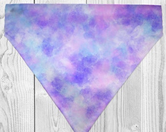Tie Dye Dog Bandana, Purple Tie Dye, Dog Bandana, Dog Neckerchief, Summer Dog Bandana, Slip On Dog Bandana, Dog Lover Gift, Dog Scarf