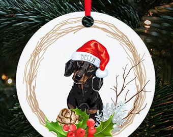 Personalised Dachshund Christmas Decoration I Christmas Bauble, Puppy's first Christmas, New Puppy, Dog Gift, Dog Bauble, Sausage Dog