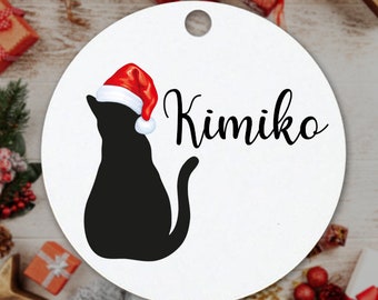 Personalised Cat Christmas Tree Decoration, Pet Bauble, Hanging Decoration, Cat Bauble, Personalised Bauble, Pet Gift, Xmas Ornament