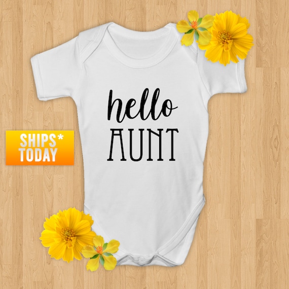 Hello Aunt Pregnancy Announcement, Baby Grows, Baby Body Suit, Baby Onesie,  Mothers Day, Baby Gifts, Baby Shower Gift, Printed In UK