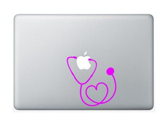 Nurse Heart Stethoscope vinyl decal sticker for Mac laptop, pad, wall, Nursing Student, Nursing graduation gift, new nurse, doctor gift