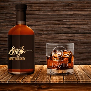 Personalised Whiskey Glass | Engraved Whisky Glass with Any Name | Custom Gift for Man Dad | Made in UK | Fathers Day Gift | Etched Glass