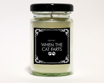 Iluminame cuando el gato se tira pedos, vela divertida para el dueño del gato, regalo divertido para mamá del gato, papá gato, vela grosera, regalo de vela, vela para ella