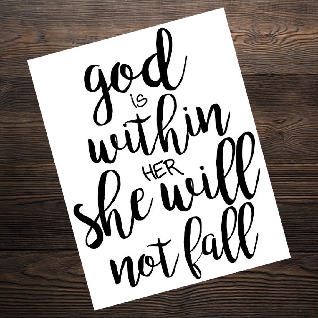 Christian Quote Bible Verse God is Within Her She Will Not Fall ...