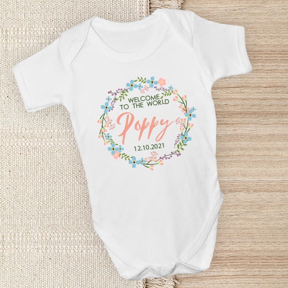 Welcome to the World Baby Grow, Custom Baby Grow, Animal Onesie