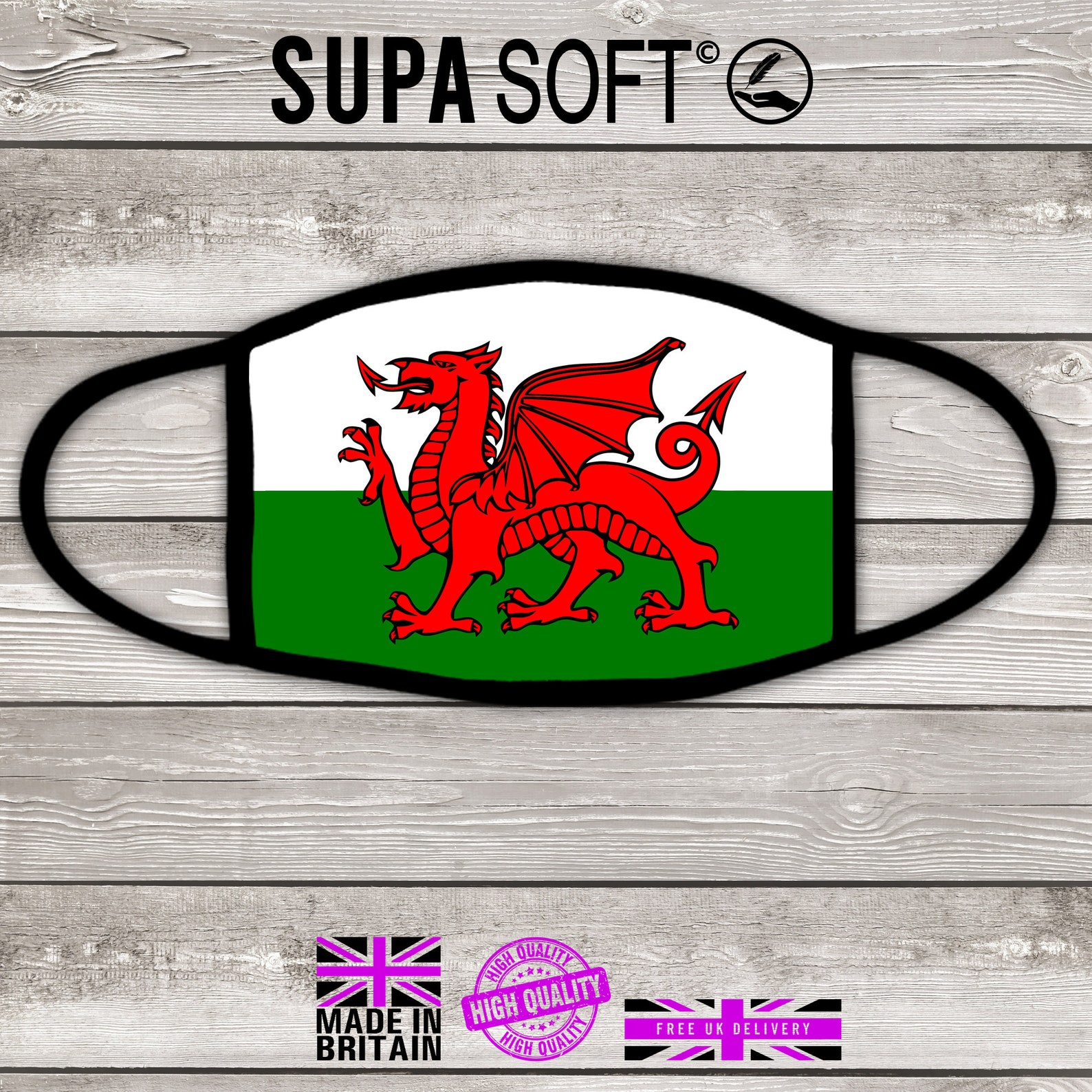 Face Mask Welsh Flag Face Mask Face Covering Adult Face Etsy