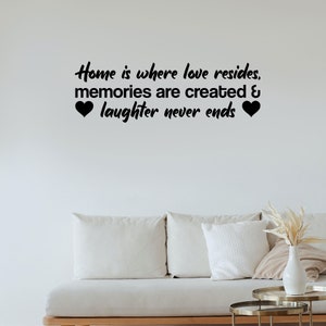 Home Is Where Love Resides Wall Sticker, Vinyl Wall Sticker, Wall Decal, Home Décor, Nursery Wall Decal, Cute Sticker, Made In UK