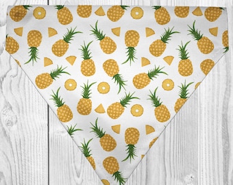 Pineapple Pattern Dog Bandana, Bandanas For Dogs, Cute Dog Bandanas, Girl Dog Bandana, Over The Collar Bandana, New Dog Gift, Dog Bandana,