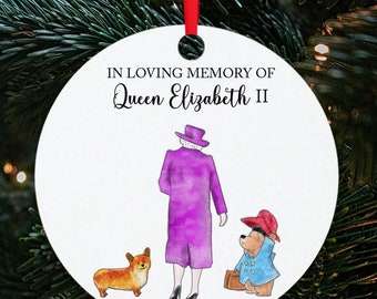 Queen Elizabeth ll In Memory Memorial Christmas Bauble , Tree Decoration - Keepsake Gift, Christmas Bauble, RIP Royal Queen, Made In UK