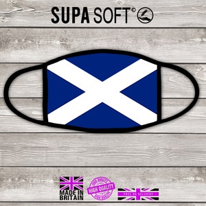 Face Covering - Scotland Flag Face Mask, Adult Face Mask, Football Face Mask, Funny Face Mask, Stylish Face Mask, Printed In The UK