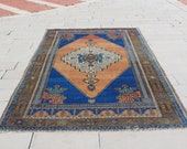 Vintage Oriental Persian Style Interior Rug, Vintage Turkish Oushak Area Rug, 5.8X11.9 Feet AG874