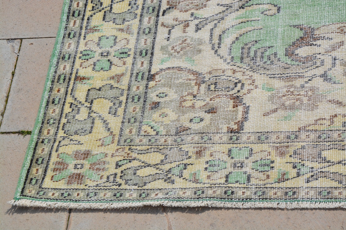 Turkey Rug Afghan Turkish Carpets for Sale Green Oriental Etsy