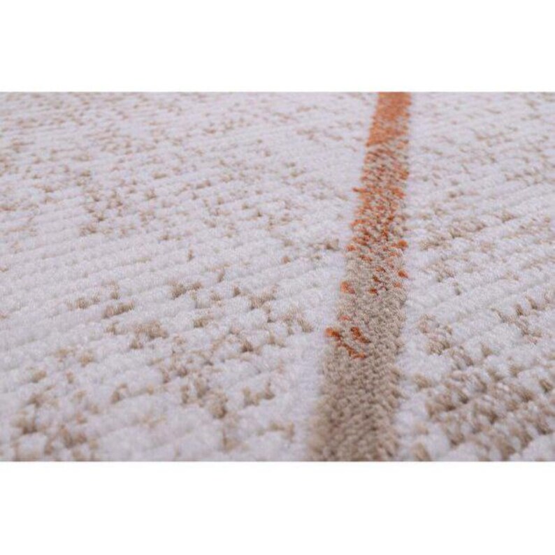 Rust Diamond Rug Minimalist Diamond Line Rug in Rust and Cream – Durable Soft Area ...