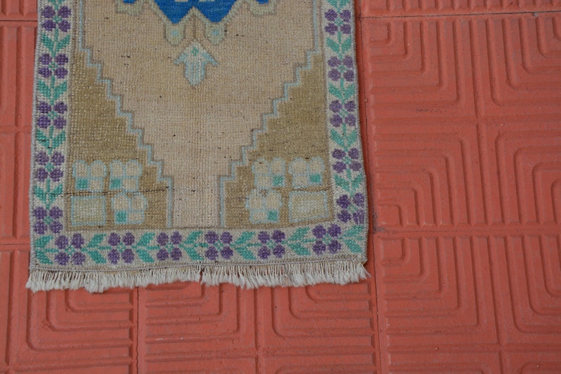 Oushak Rug 1.3 x 3.2 Feet AG1768 Kilim Rug Small Boho Rug Aztec Rug 1x3 Large Moroccan Rug Oriental Rug Faded Colors Rug
