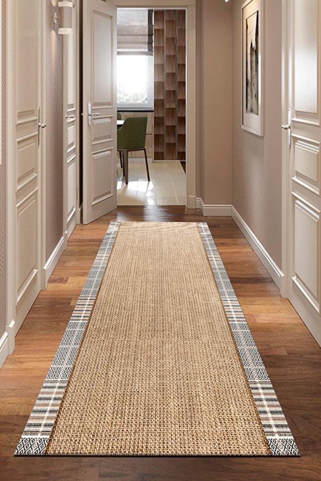 Country Style Runner Rug Boho Jute Style Runner Rug With Anti Slip Backing | Foldable Rustic ...