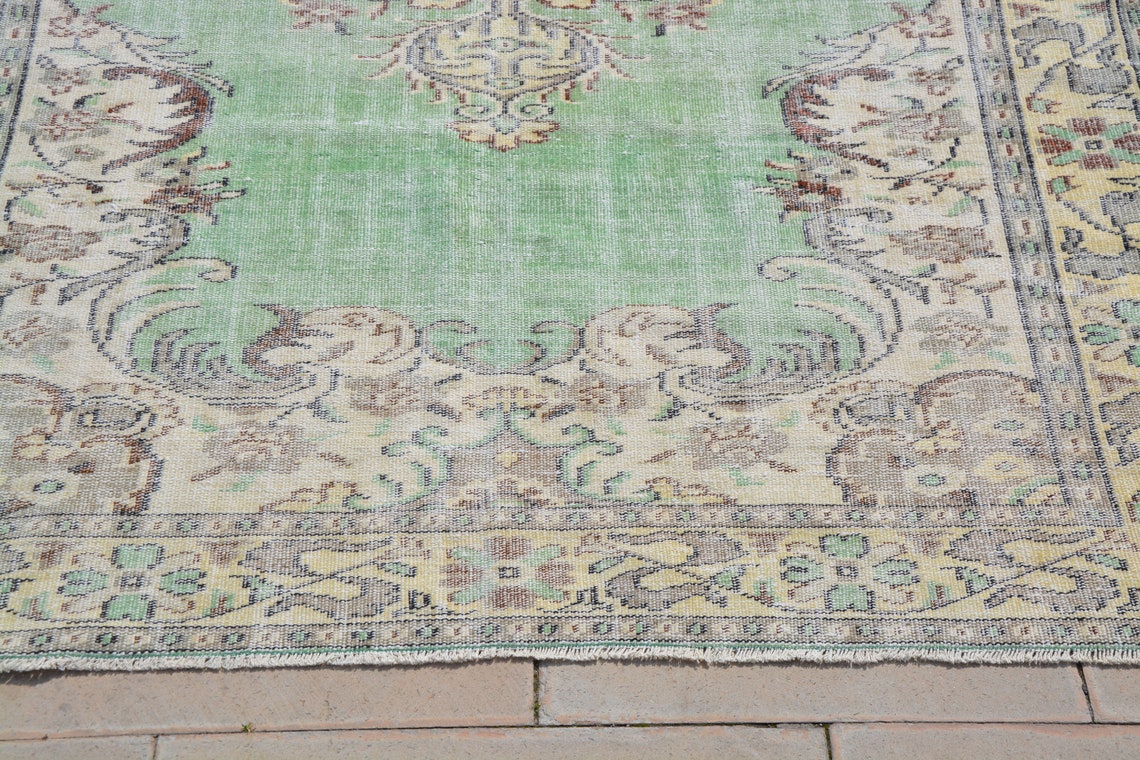 Turkey Rug Afghan Turkish Carpets for Sale Green Oriental Etsy