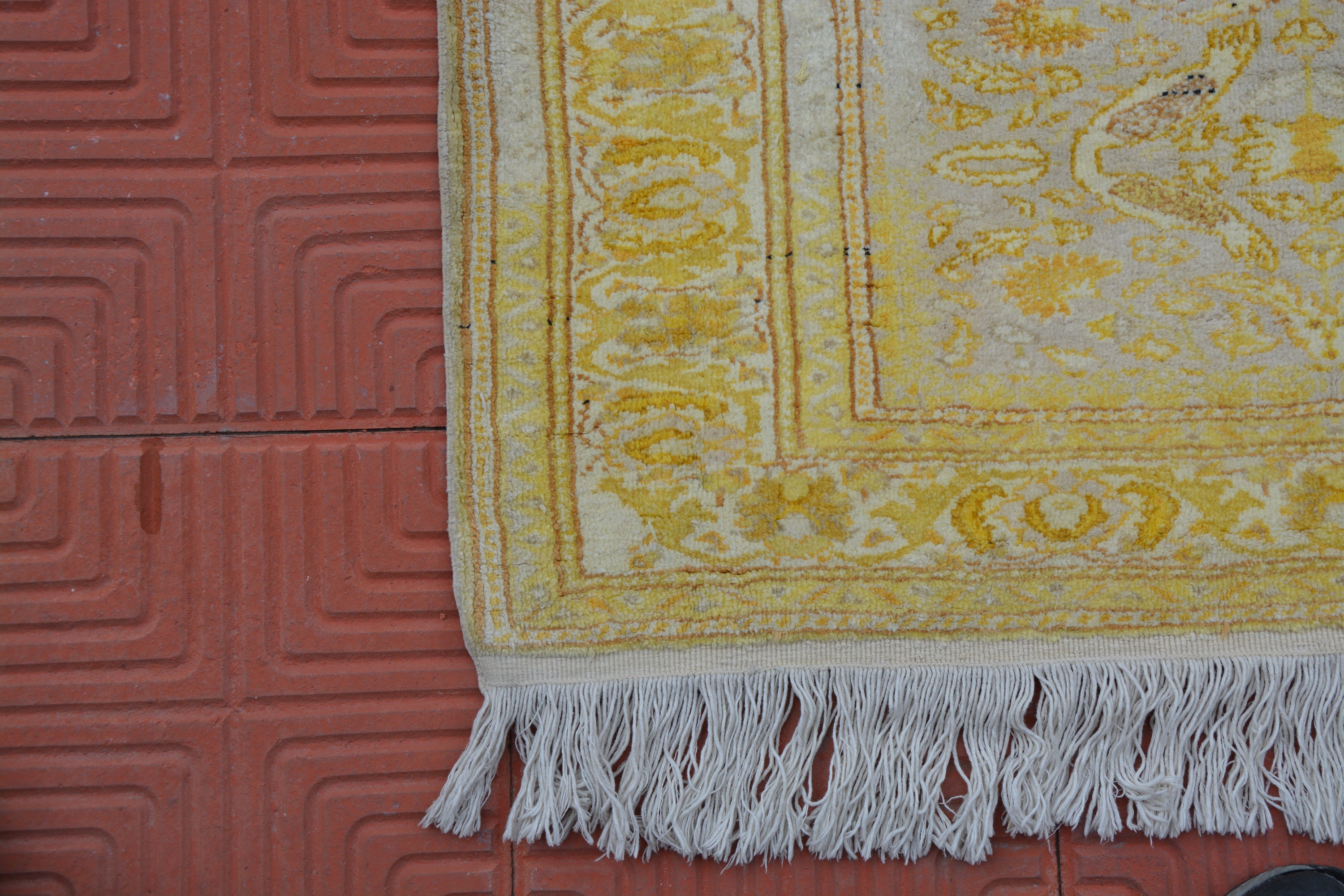 Yellow Bathroom Rug Doormat Rug Small Vintage Rug Bohemian Etsy UK