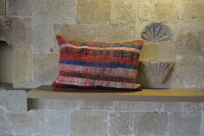 16\u201dx24\u201d Kilim Throw Pillow Bench Cushion Kilim Pillow Covers EA288 16x24 Kilim Pillows Outdoor Cushion Floor Cushion Couch