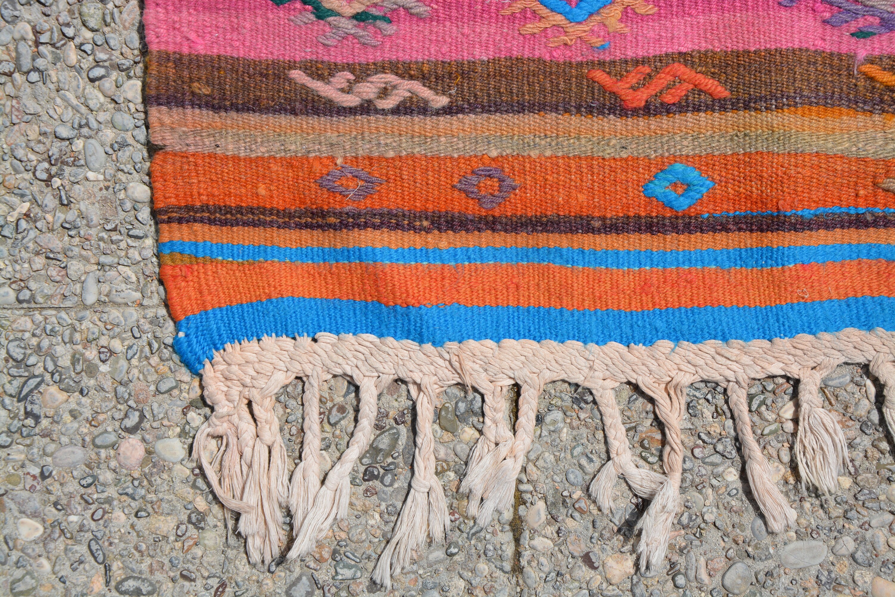 Pink Oriental Rug Beige Rug Hand Braided Rug Indian Jute Etsy