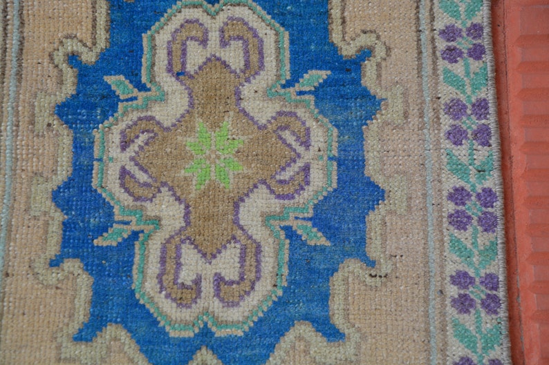 Oushak Rug 1.3 x 3.2 Feet AG1768 Kilim Rug Small Boho Rug Aztec Rug 1x3 Large Moroccan Rug Oriental Rug Faded Colors Rug