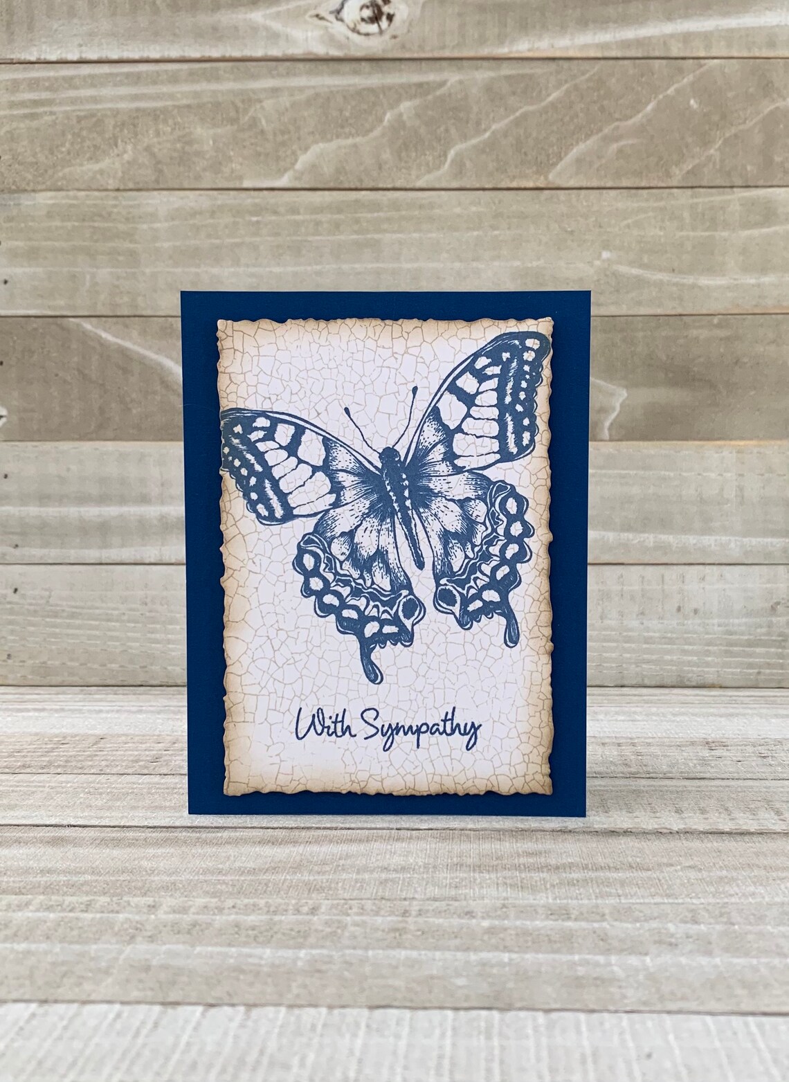 Blue Butterfly Sympathy Card Butterfly Card Blue Sympathy Etsy