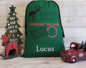 Santa Sacks - Embroidered Santa Sacks - Personalized Bags - Christmas Sacks - Monogrammed Christmas Sacks - Kids Christmas Santa Bags
