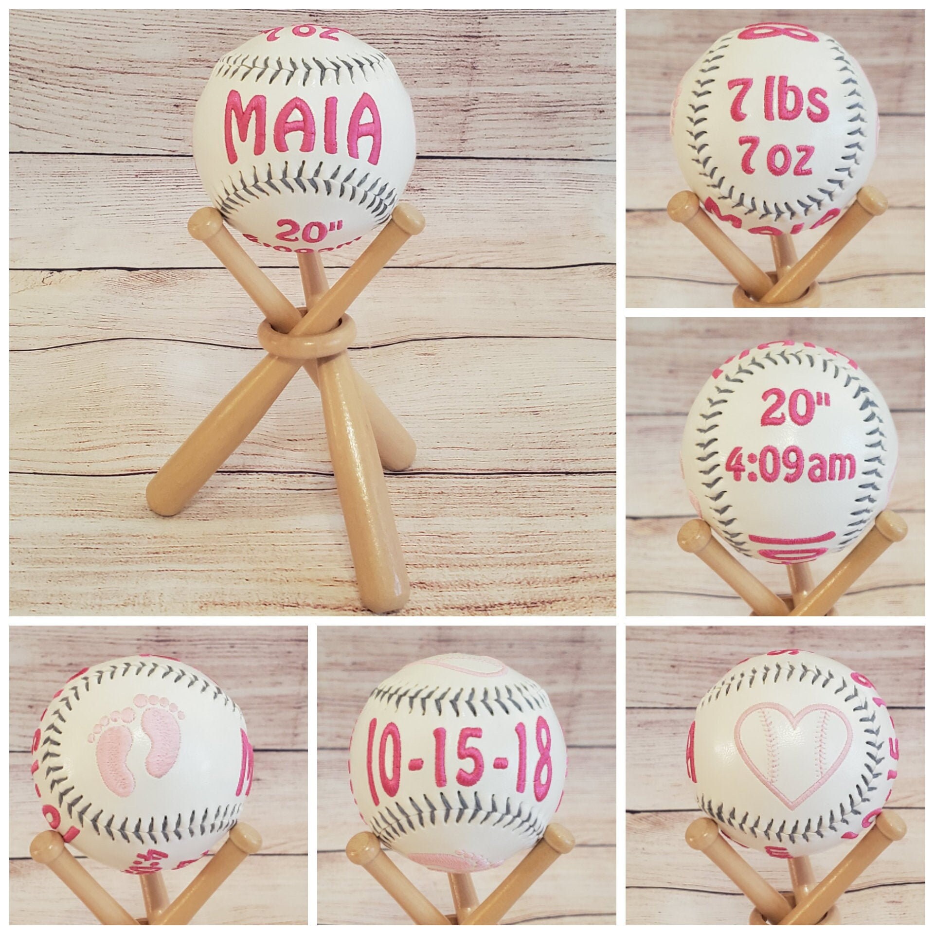 Personalized Baseball Birth Stats - Personalized Baseball for Baby ...