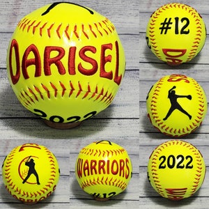 Embroidered Softball - Personalized Softball - Monogrammed Softball - Birthday Gift Softball - Coach Gift - Grad Softball Gift