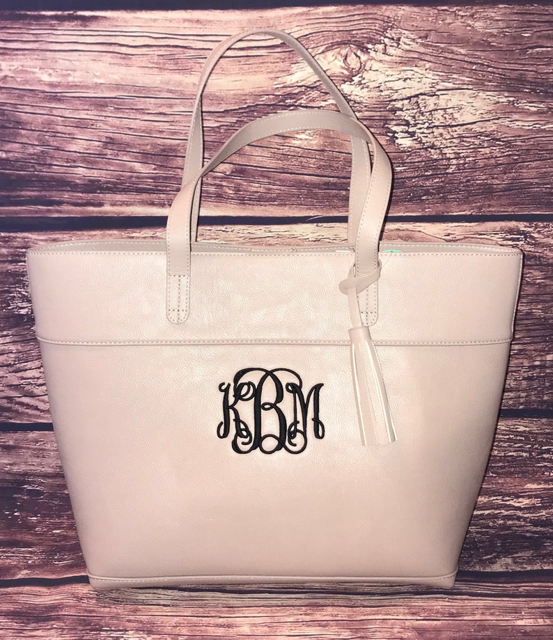 Personalized Purse Monogrammed Travel Bag Large Handbag Monogrammed Purse Vegan Leather
