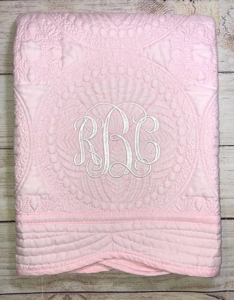 Heirloom Baby Girl Quilt Monogrammed Baby Quilt Personalized Etsy